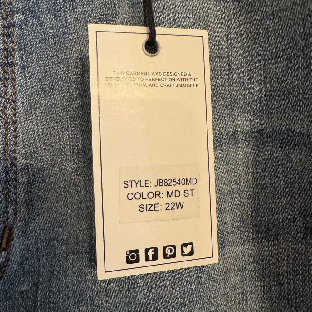 Judy Blue Straight Leg Blue Jeans with Distressed Details - Picture 5 of 9